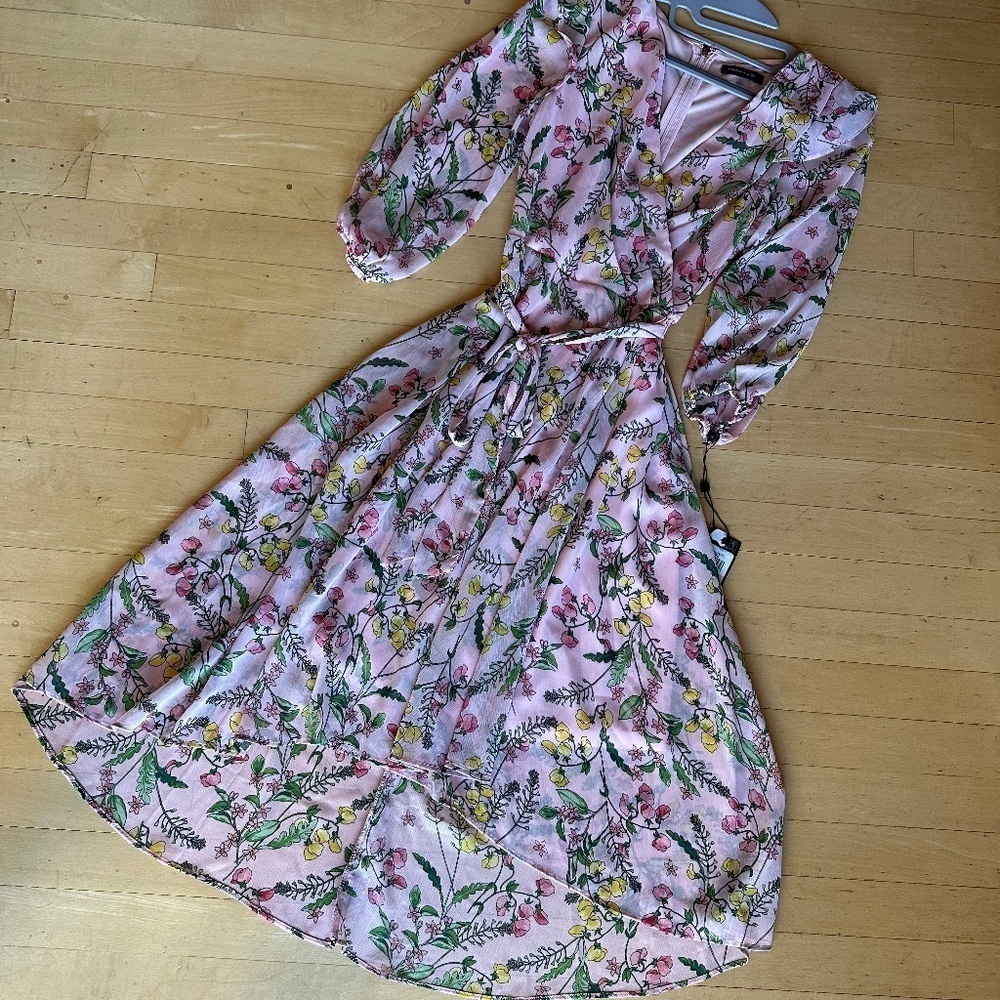 NEW Tommy Hilfiger Pink floral faux wrap dress, 2, D - Picture 5 of 9